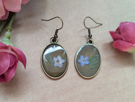 Forget Me Not! Dried Flower Earrings