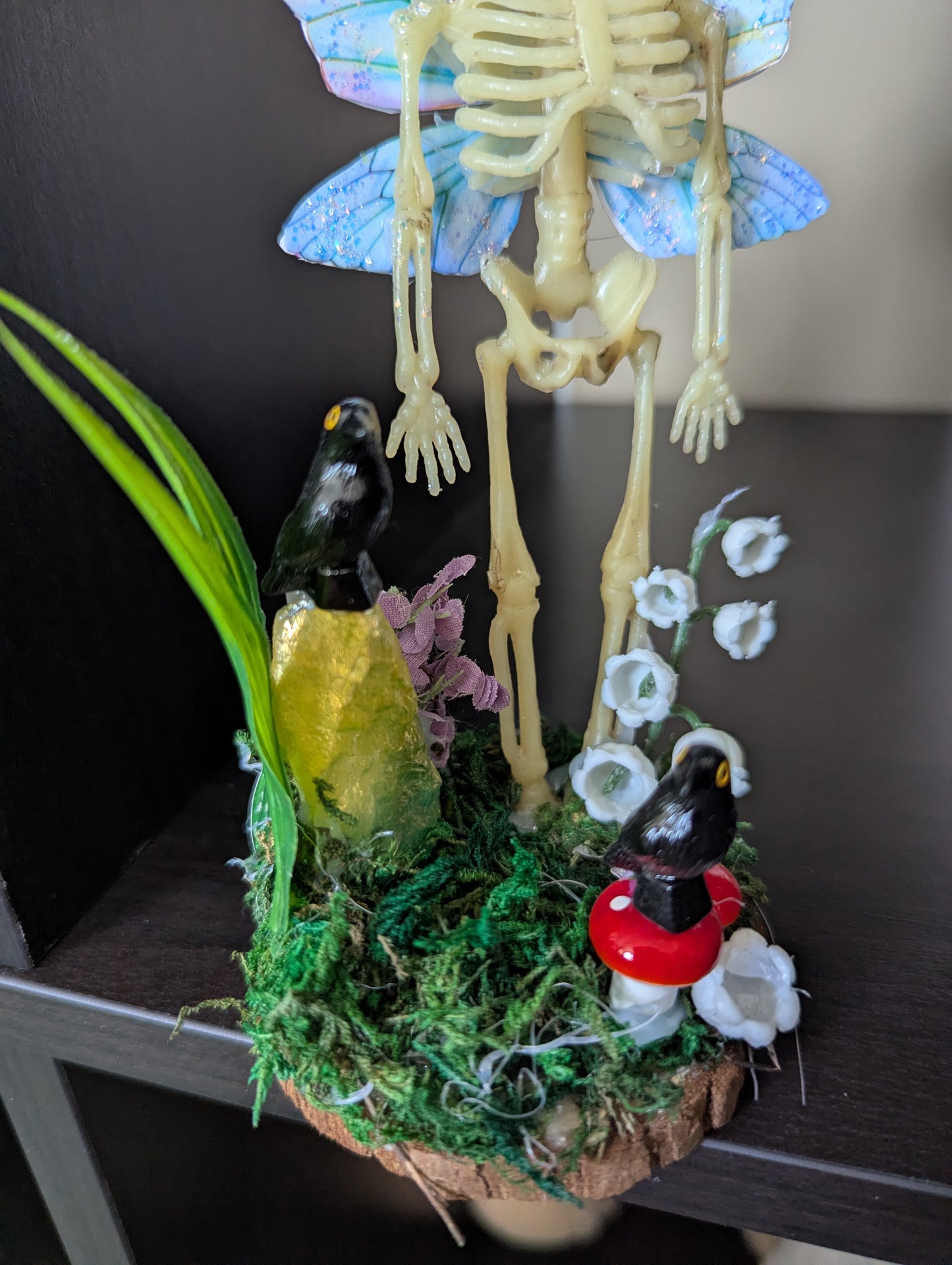 Blue Winged Faerie Skeleton Figure