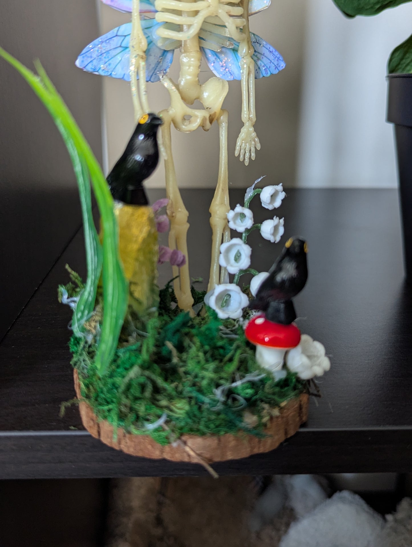 Blue Winged Faerie Skeleton Figure