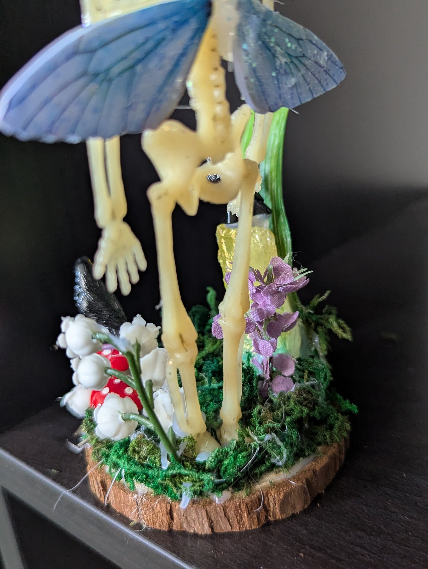Blue Winged Faerie Skeleton Figure
