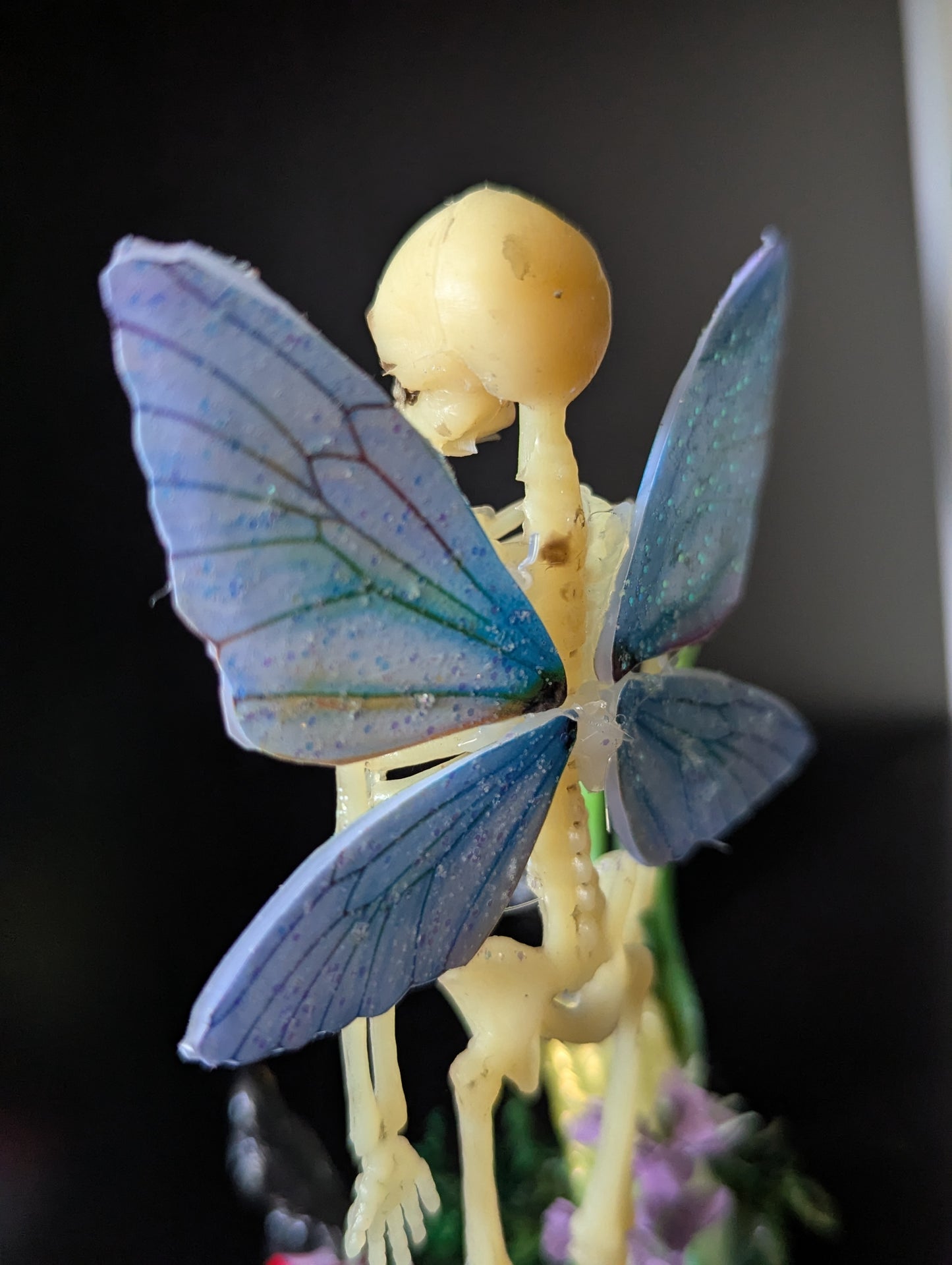 Blue Winged Faerie Skeleton Figure