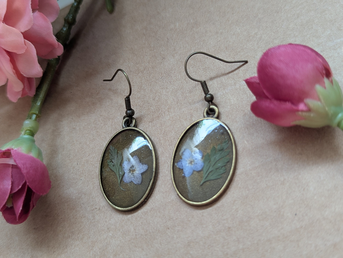 Forget Me Not! Dried Flower Earrings
