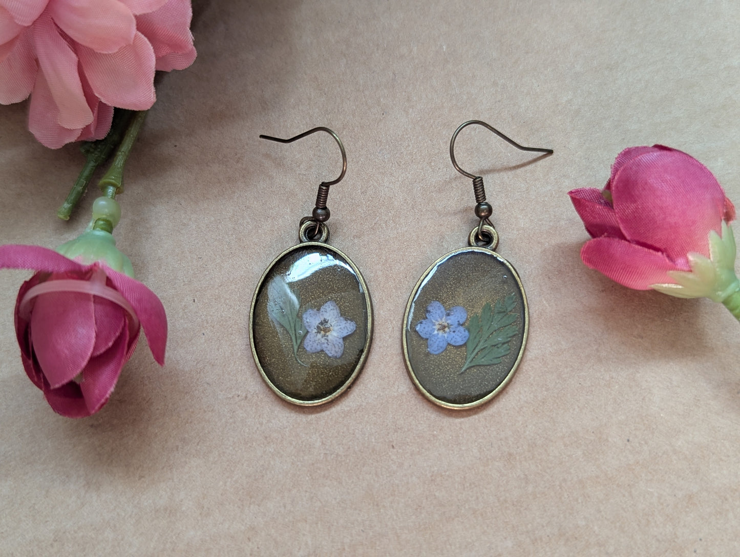 Forget Me Not! Dried Flower Earrings