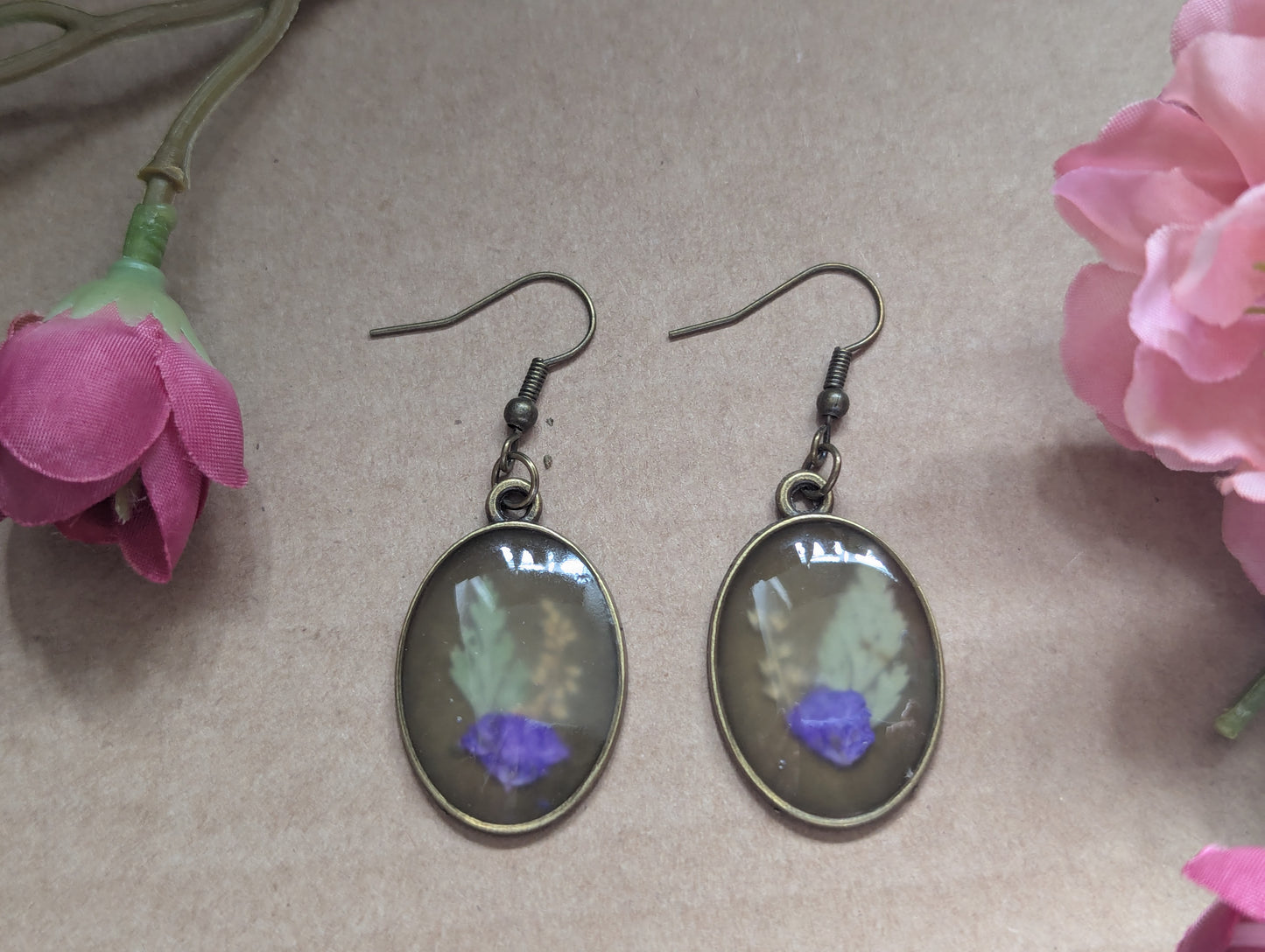 Purple Dreams - Dried Flower Earrings