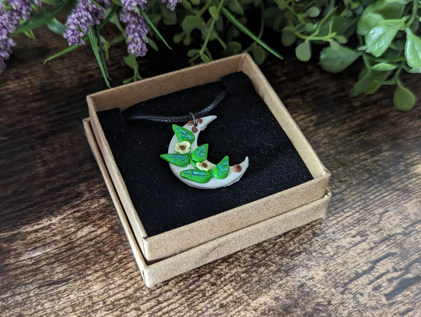 Flowers On The Moon Cord Necklace