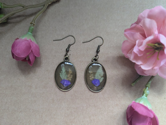 Purple Dreams - Dried Flower Earrings