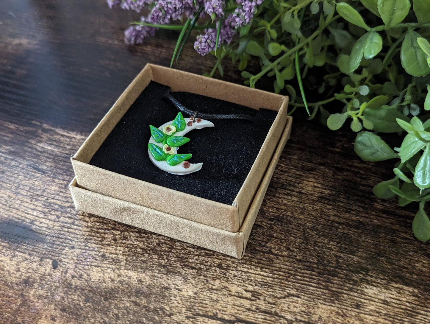 Flowers On The Moon Cord Necklace