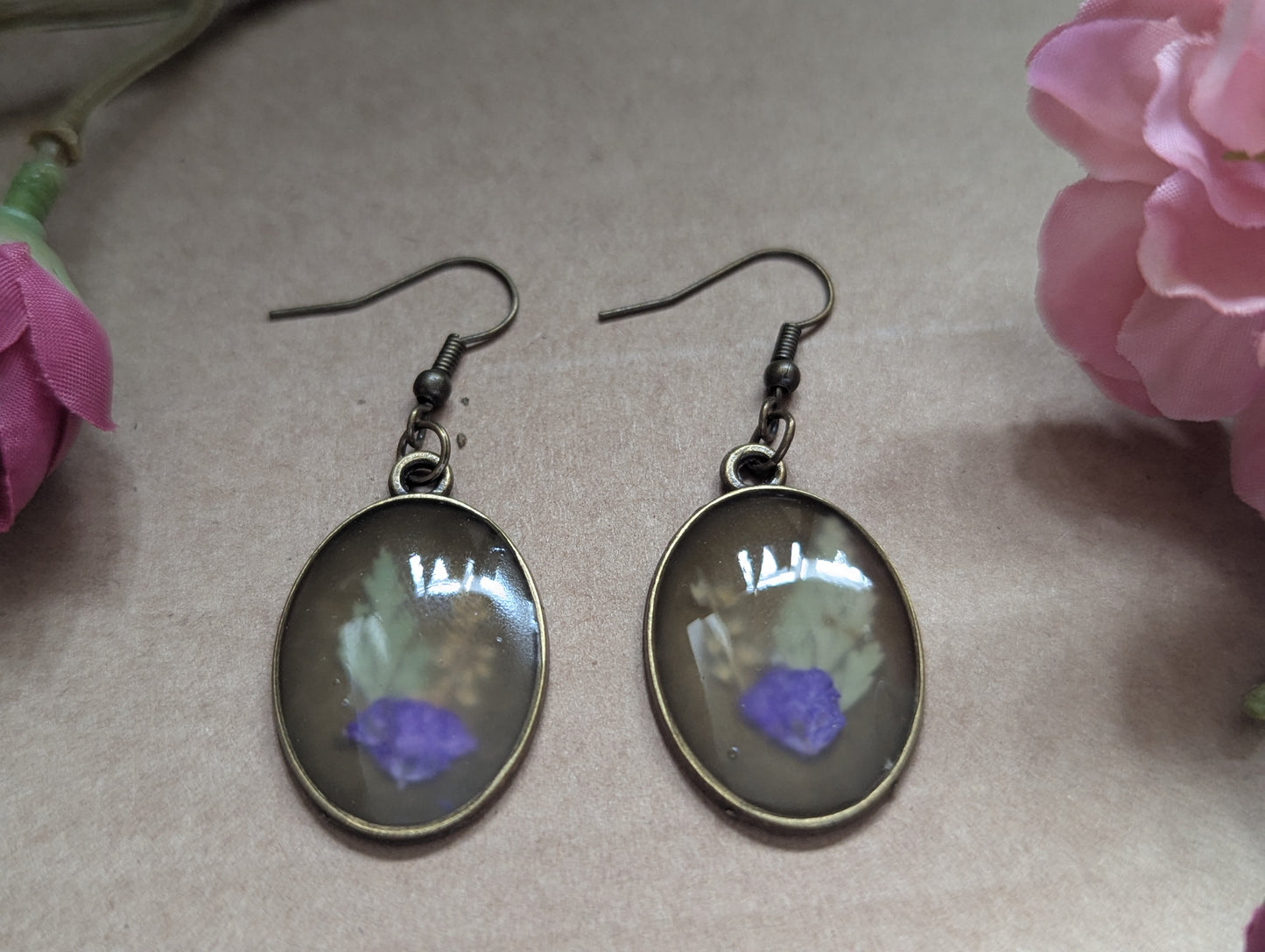 Purple Dreams - Dried Flower Earrings