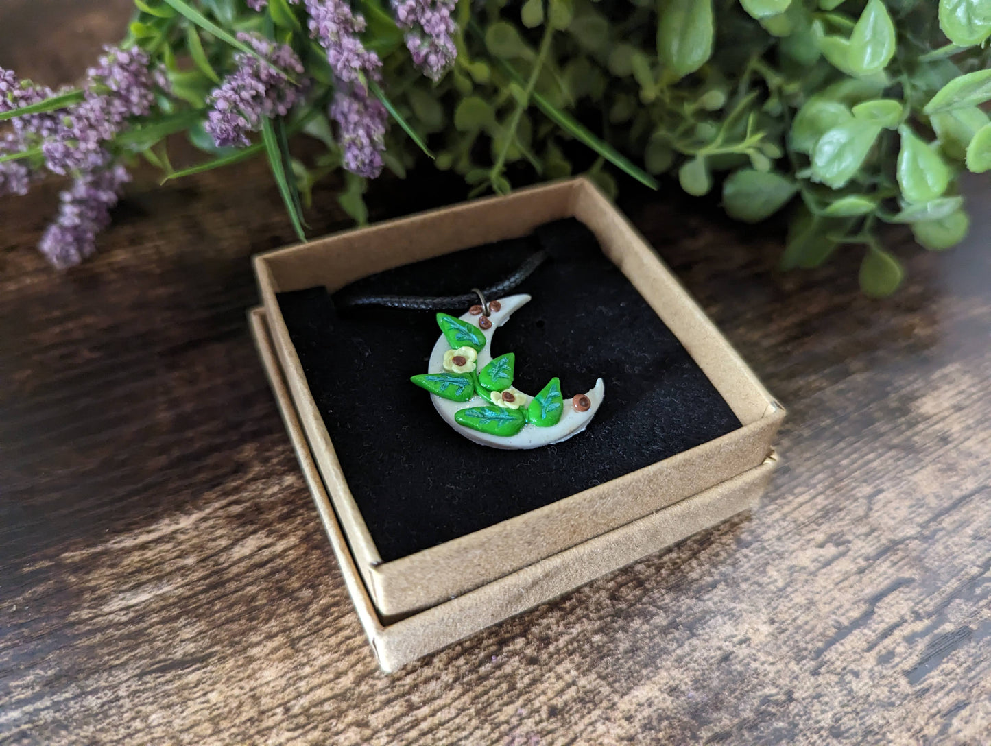 Flowers On The Moon Cord Necklace