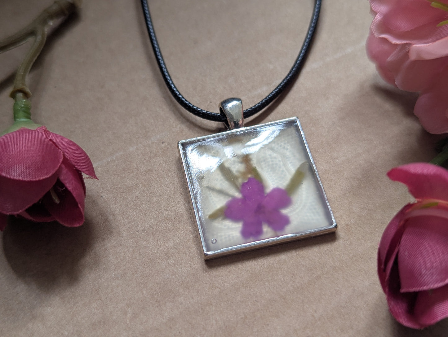 Purple Bloom - Dried Flower Necklace