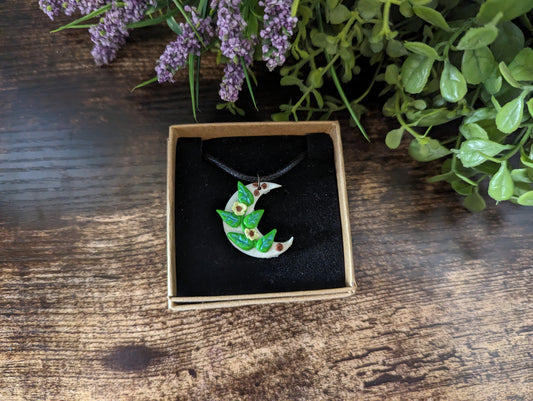 Flowers On The Moon Cord Necklace
